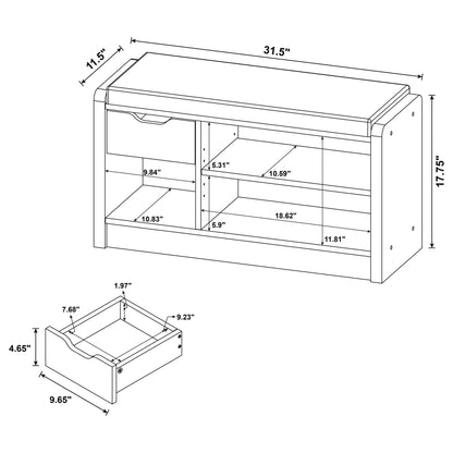 Arrington Storage Bench White Oak