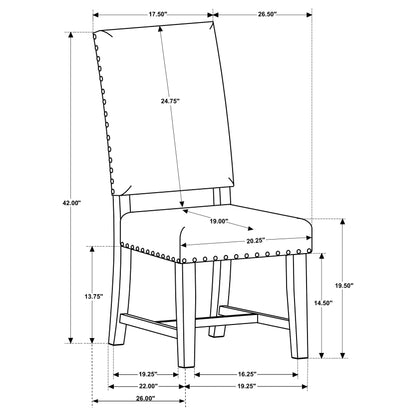 Twain Upholstered Dining Side Chair Beige (Set of 2)