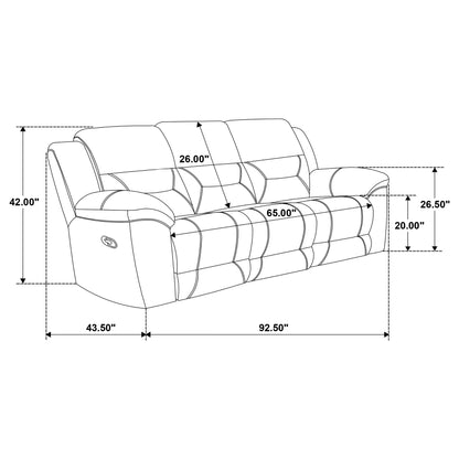 Gilson 3-piece Chenille Upholstered Reclining Sofa Set Grey