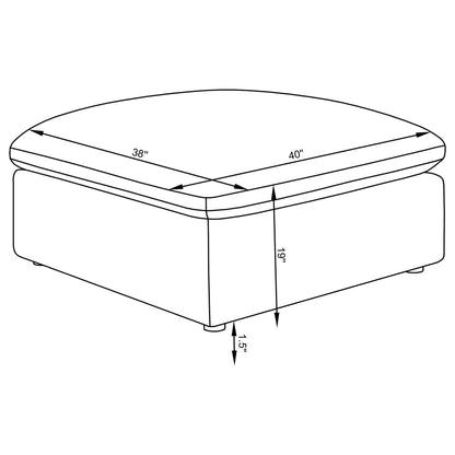 Hobson Square Upholstered Ottoman Charcoal