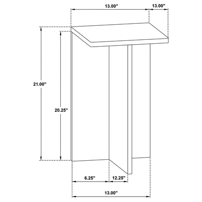 Bowdoin Genuine Marble Accent Side Table Grey