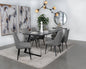 Smith 7-piece Rectangular Ceramic Top Dining Table Set Black