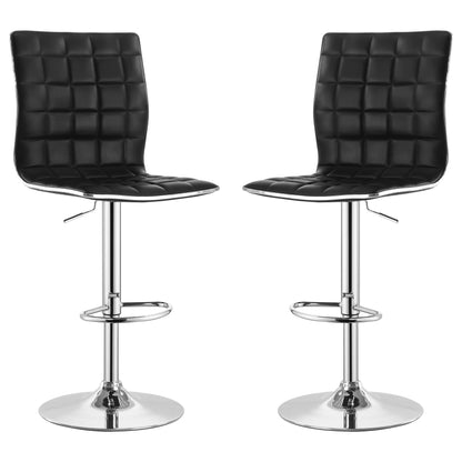 Ashbury Upholstered Adjustable Bar Stool Black (Set of 2)
