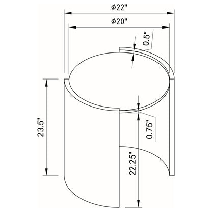 Gladstone Round Faux Marble Top End Table Distressed Grey