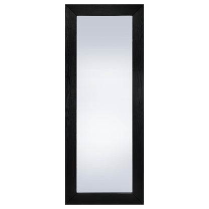 Cadence Tempered Glass Full Length Standing Mirror Black Oak