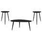 Odessa 3-piece Triangular Coffee and End Table Set Black