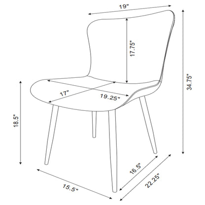 Horizon Upholstered Dining Side Chair Warm Grey (Set of 2)