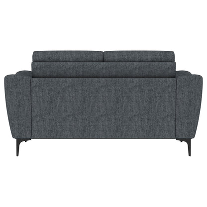 Nolan Upholstered Sloped Track Arm Loveseat Charcoal