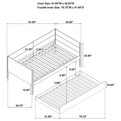Calinda Wood Twin Daybed With Trundle Natural