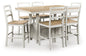 Purlaney Counter Height Dining Table and 6 Barstools