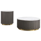 Jason 2-piece Round Marble Coffee and End Table Set White