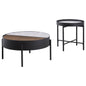 Ozella 2-piece Round Coffee and End Table Set Sandy Black