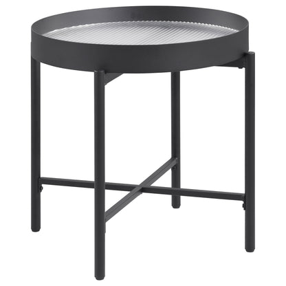Ozella 3-piece Round Coffee and End Table Set Sandy Black
