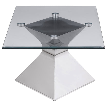 Jenny 2-piece Rectangular Coffee and End Table Set Chrome