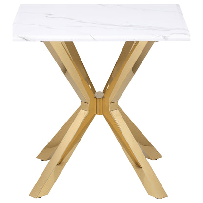 Visalia 3-piece Faux Marble Coffee and End Table Set White
