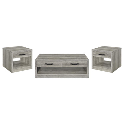 Felix 3-piece Coffee and End Table Set Grey Driftwood
