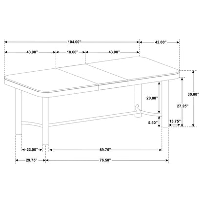 Arini 7-piece Extension Leaf Dining Table Set Sand Wash