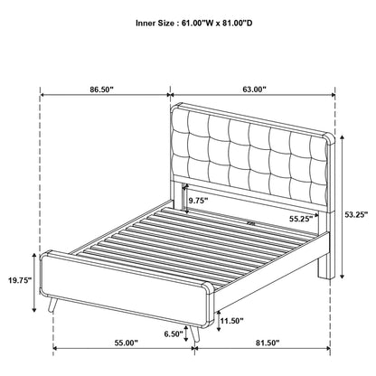 Robyn Wood Queen Platform Bed Light Ash