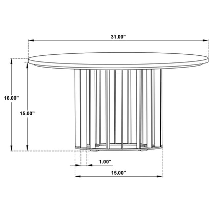 Haven 2-piece Round Marble Coffee and End Table Set Black