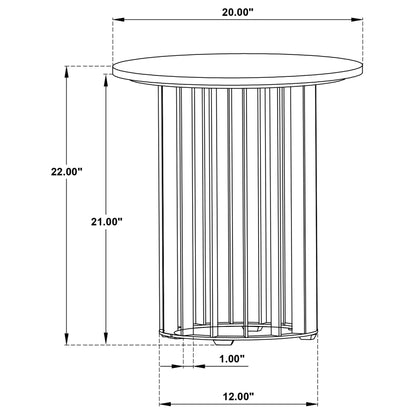 Haven 3-piece Round Marble Coffee and End Table Set Black
