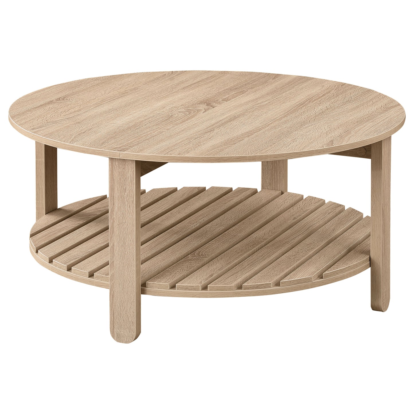 Fowler 2-piece Round Coffee and End Table Set Natural