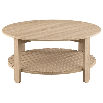 Fowler 2-piece Round Coffee and End Table Set Natural