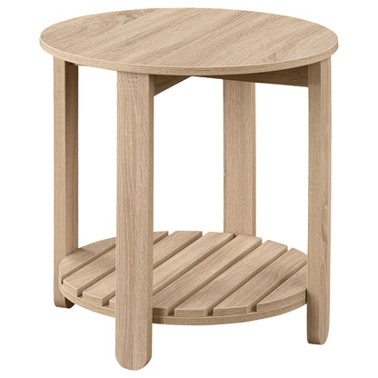 Fowler 2-piece Round Coffee and End Table Set Natural
