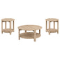 Fowler 3-piece Round Coffee and End Table Set Natural