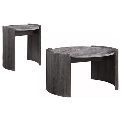 Gladstone 2-piece Coffee and End Table Set Distressed Grey