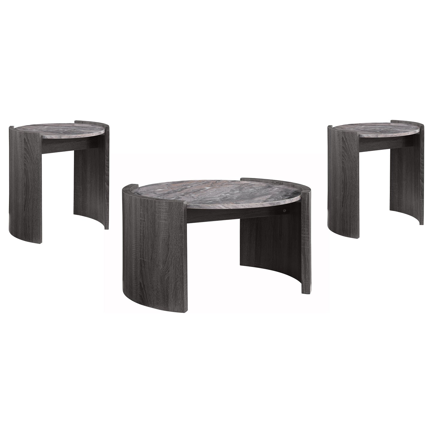 Gladstone 3-piece Coffee and End Table Set Distressed Grey