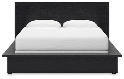 Londer King Panel Bed with Mirrored Dresser