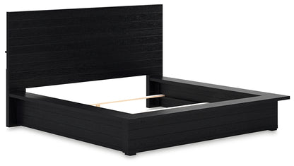 Londer King Panel Bed with Mirrored Dresser