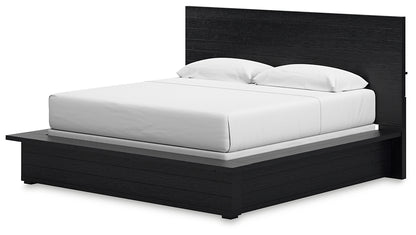 Londer King Panel Bed with Mirrored Dresser