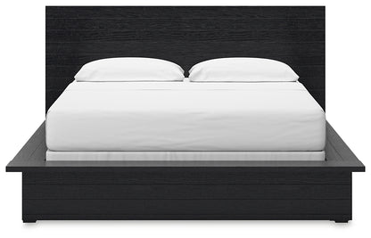 Londer California King Panel Bed with Mirrored Dresser, Chest and Nightstand