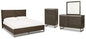Arkenton California King Panel Bed with Mirrored Dresser and Chest