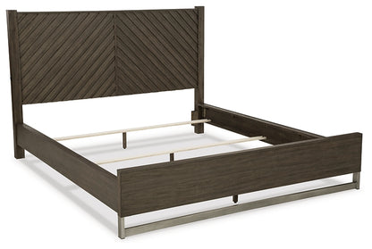 Arkenton California King Panel Bed with Mirrored Dresser and Chest