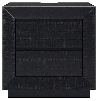 Londer Queen Panel Bed with Mirrored Dresser and Nightstand