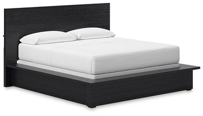 Londer California King Panel Bed with Mirrored Dresser