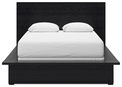 Londer Queen Panel Bed with Mirrored Dresser and Chest