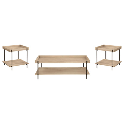Fallon 3-piece Rectangular Coffee and End Table Set Natural