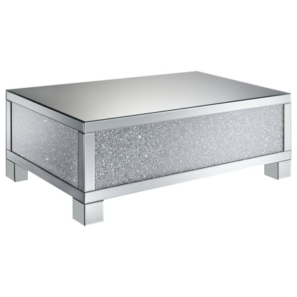 Gillian 2-piece Mirrored Coffee and End Table Set Silver