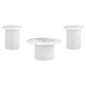 Rowena 3-piece Coffee and End Table Set White Faux Marble