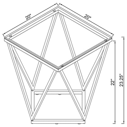 Brittania 2-piece Square Coffee and End Table Set Nickel