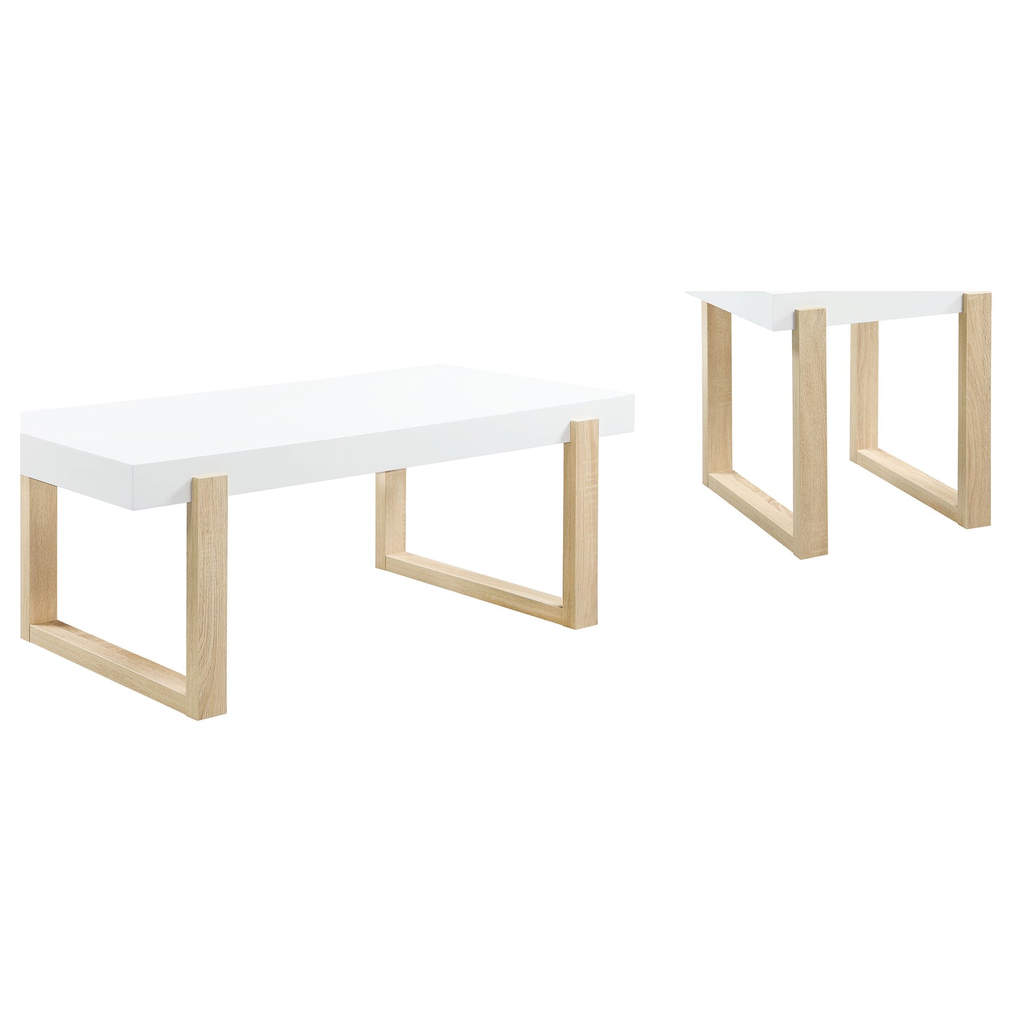 Pala 2-piece Coffee and End Table Set White High Gloss