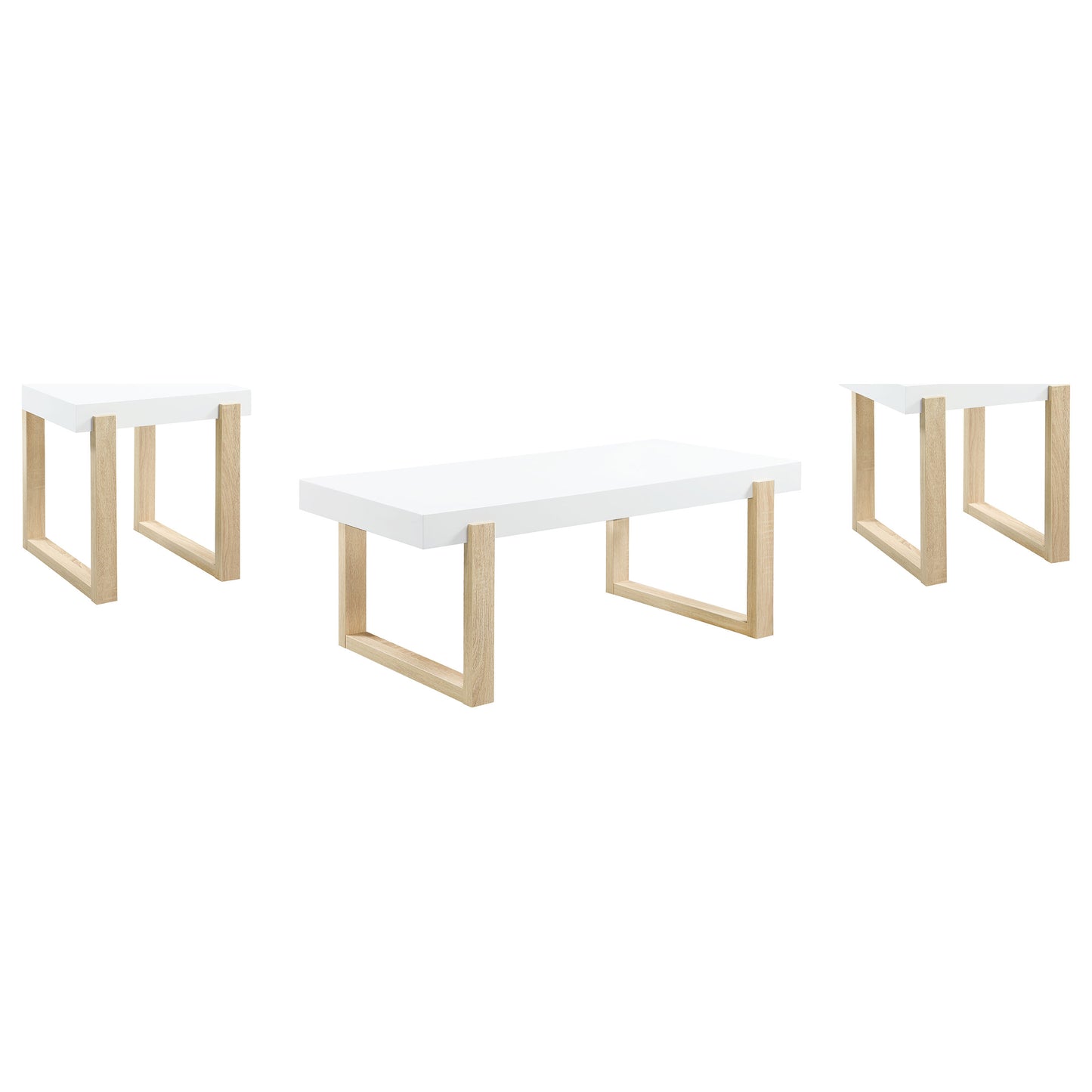 Pala 3-piece Coffee and End Table Set White High Gloss