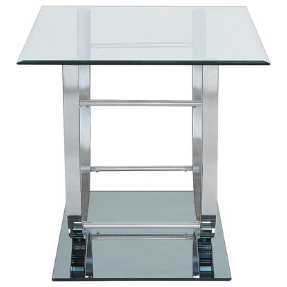 Danville 3-piece Glass Top Coffee and End Table Set Chrome