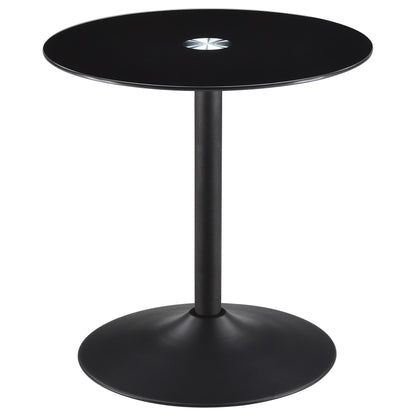Ganso 3-piece Round Glass Top Coffee and End Table Set Black