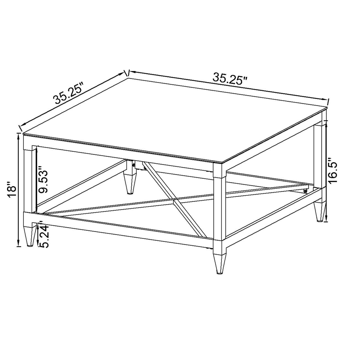 Lindley 3-piece Square Coffee and End Table Set Chrome