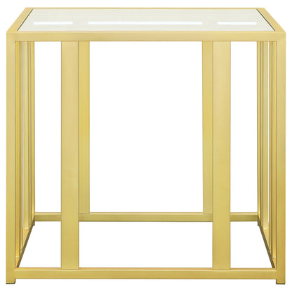 Adri 3-piece Coffee and End Table Set Matte Brass