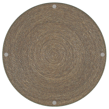 Halden Round Woven Seagrass Accent Side Table Light Brown